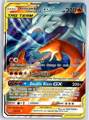 Reshiram charizard gx holo - reshiram,