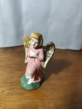 statuina presepe cartapesta. angelo rosa. alto quasi 10 centimetri