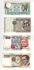 Lotto 4 Banconote Lire 500
