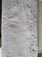 TESSUTO IN COTONE PESANTE PER COPRILETTO BIANCO BROCCATO ANNI 1930 