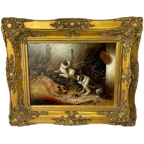 Pittura olio caccia - pittura, 3