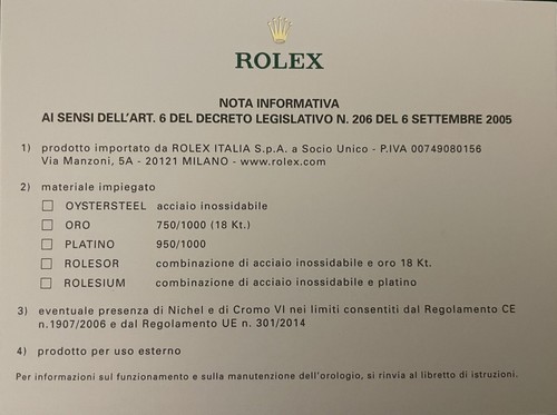 Originale rolex nota - rolex,