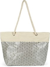 Donna XXL borsa da spiaggia con cerniera metallica Infinity cube zip, borsa 