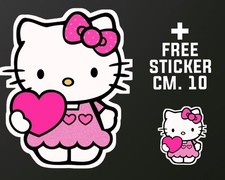 Adesivo HELLO KITTY + 1 STICKER GRATUITO CM. 10  o spilla o portachiavi