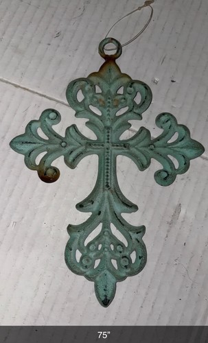 Antica croce metallo bianco - antica,