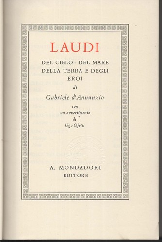 Libri annunzio laudi del - libri,