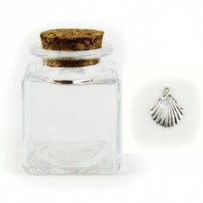 27475 Bomboniere 48pezzi Barattolo in Vetro con Ciondolo Conchiglia Capasanta Ca