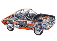 LANCIA FULVIA COUPE poster auto classiche  100x70 cm Nostalgia