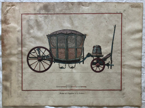 Antica incisione acquerellata