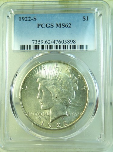 1922 dollaro della pace pcgs - pace,