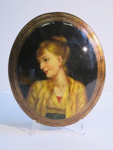 Quadro ovale dipinto legno - quadro,