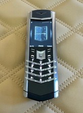Telefono di lusso VERTU Signature S acciaio inox pelle di vitello nera GSM globale