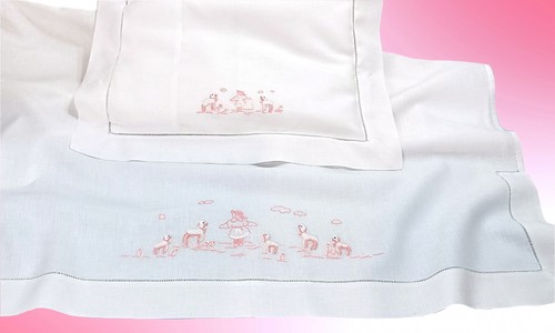 Lenzuolo culla baby ricamato - baby,
