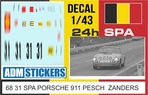 Decal 24h spa 1968 - 24h,