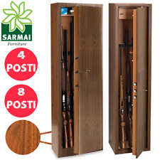 ARMADIO PORTAFUCILI ACCIAIO BLINDATO 4 8 POSTI FUCILIERA FINITURA EFFETTO LEGNO