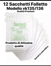 SACCHETTI FOLLETTO VK135 VK136 12PEZZI DI QUALITÀ IN MICROFIBRA E PORTAPROFUMINO