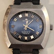 Orologio Uomo antico AMARA Automatico PUW1561 Oversize Sixties Steel Swiss Watch