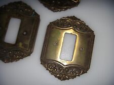 PLACCHE COPRI PRESA ESAGONALI OTTONE VINTAGE ANNI 60 DECORATE V.C.R. MADE ITALY