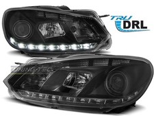 Coppia di Fari Anteriori LED DRL Inside per VW GOLF 6 VI MK6 2008-2012 Neri IT L