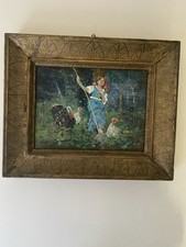 Quadro Antico Olio Su Tela