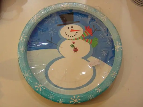 Piatti pupazzo neve natale - piatti,