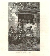 Stampa antica NAPOLI FORNO PER