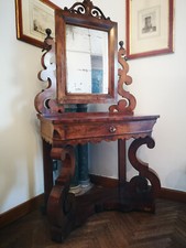 Toletta con specchio Luigi Filippo in mogano 