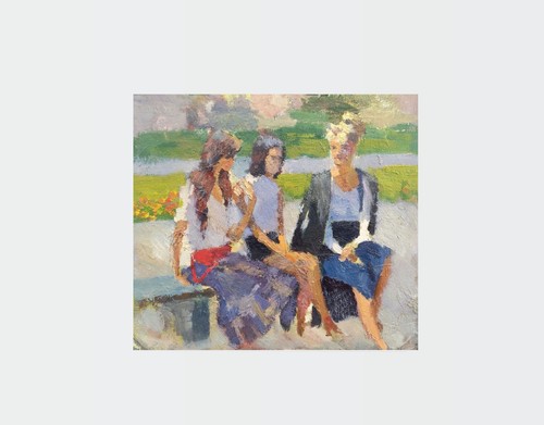 Dipinto olio amici pittore - amici,