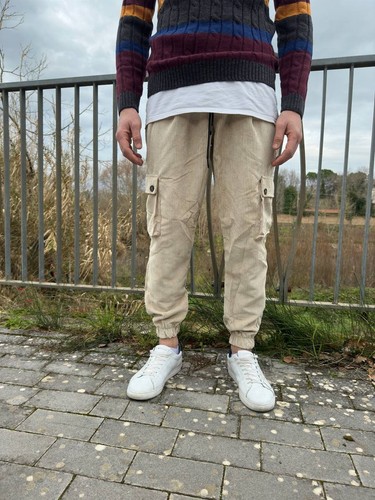 Pantalone cargo velluto - pantalone,