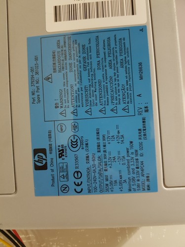 Alimentatore 365w api4pc44 - alimentatore, hp