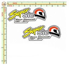 Marco simoncelli sticker supersic adesivi auto moto casco  print pvc 2 pz.