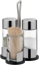 650322 Club Set Sale, Pepe E Stuzzicadenti Con Stand, Vetro, Trasparente, 1 Pezz