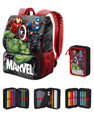 Zaino Avengers Espandibile Astuccio con Colori e Matite Marvel per la Scuola