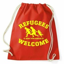 Refugees Welcome Zaino Porta Le Tue Famiglie Per Asilo Sport Zaino In Juta