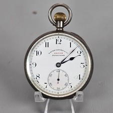 Antico orologio da tasca Favre-Leuba & Co. Zenith svizzero sub-secondo argento sterling