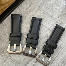 Orologio pelle Nero Cinturino Per Panerai Luminor Marina Pam 20mm 22mm 24mm 26mm