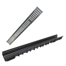 Canaletta con griglia zincata 100 x 13 cm 15 h Nor drenaggio acqua Scolo