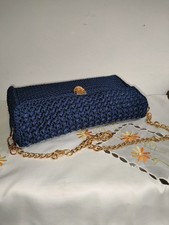 borsa fatta a mano uncinetto blu