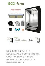 Serra Eco Farm 120x120x200 kit completo per coltivazione indoor. Led 480w 