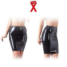 Late X - Sexy Fitted Natural Latex Skirt Mini Erotic Gonna in Lattice Aderente