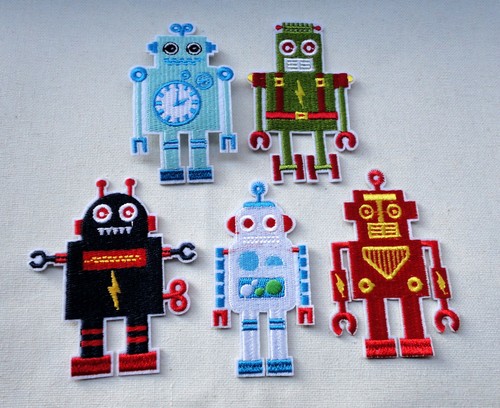 Retro robot toy patch bundle - robot,
