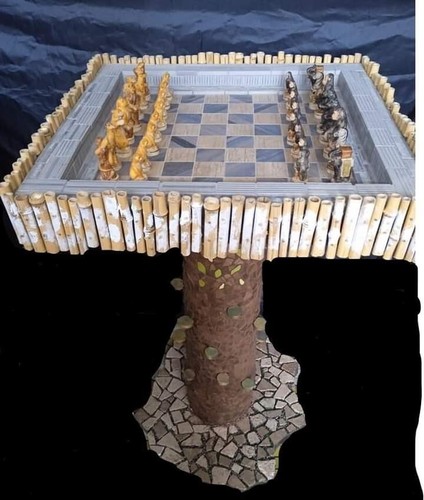 Scacchiera tavolino in gres - scacchiera,