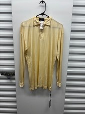 Polo vintage Zanone 100% seta manica lunga taglia 52 gialla nuova con etichetta fondo di magazzino