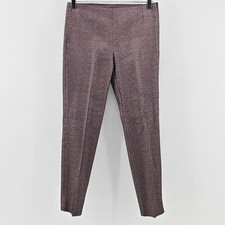 Maliparmi Metallic Purple Pants Womens Size 38 Mid Rise Casual Straight Leg