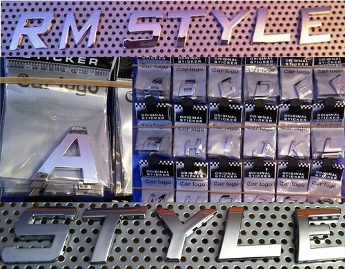 Cromo font iniziale adesivo - 3d,