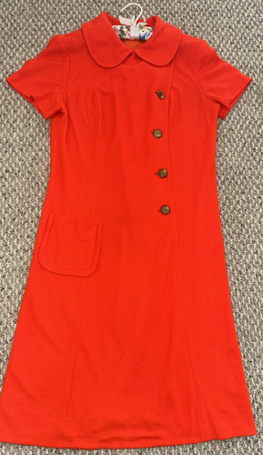 Vintage 1960s coral line - coral, a-line