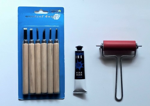 Set per linoleografia - set,