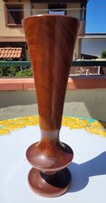 VASO ANTICO ART DECO VECCHIO IN LEGNO MASSELLO TORNITO UNICO BLOCCO CEPPO NOCE