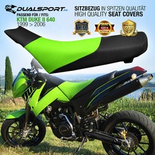 Seat cover, coprisedile adatto per KTM DUKE II 640 anno di costr. 99-06 VERDE/NERO di DSFX