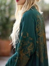 Giacca kimono ZARA verde oro